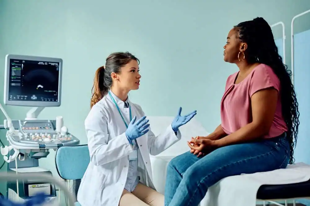Woman have consultation about vaginal laxity Harwich