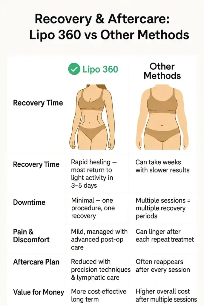 Recovery and Aftercare for Fat-Dissolving Surgery 2 Table to show fat dissolving injection aftercare Harwich