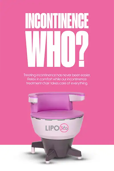 LIPO360 EMS Chair Can Help with Urinary Incontinence 2 Image of a urinary incontinence treatment seat Harwich